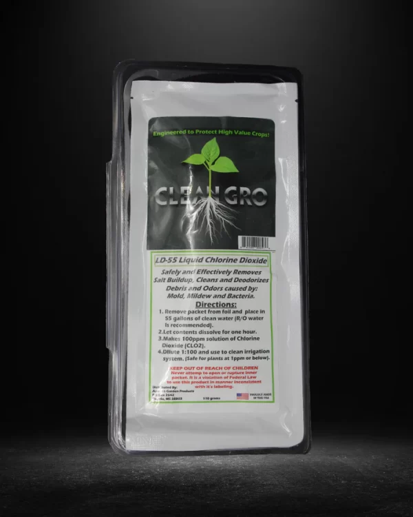 CleanGro LD-55 Liquid Chlorine Dioxide | Irrigation System Cleaner & Odor Eliminator